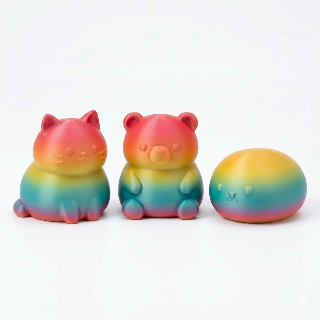 Rainbow Animal Figurines free 3D printable STL