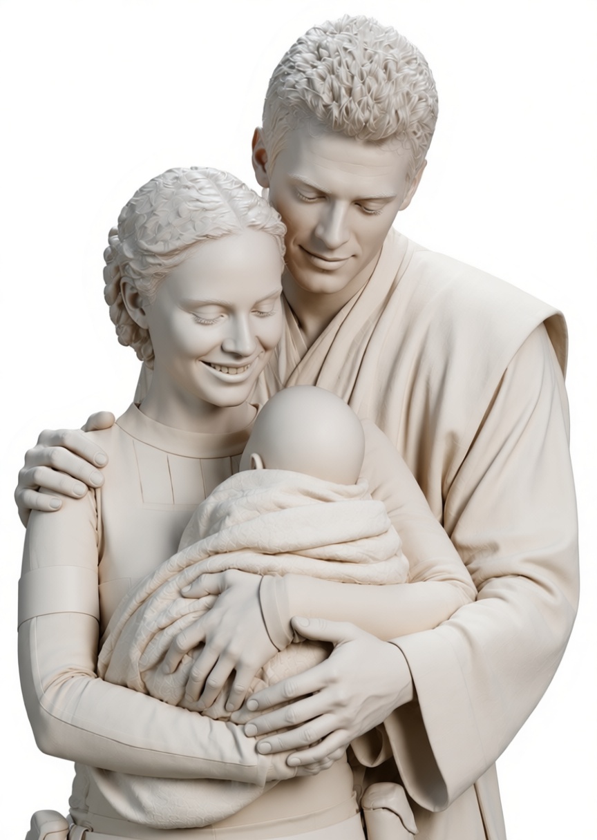 Happy Family Sculpture free 3D printable STL