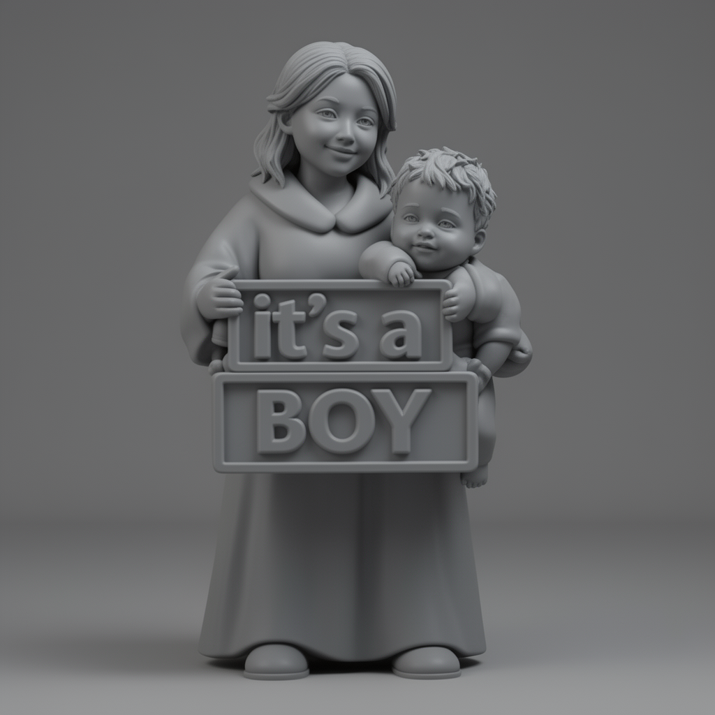 Mom and Baby Boy Figurine free 3D printable STL