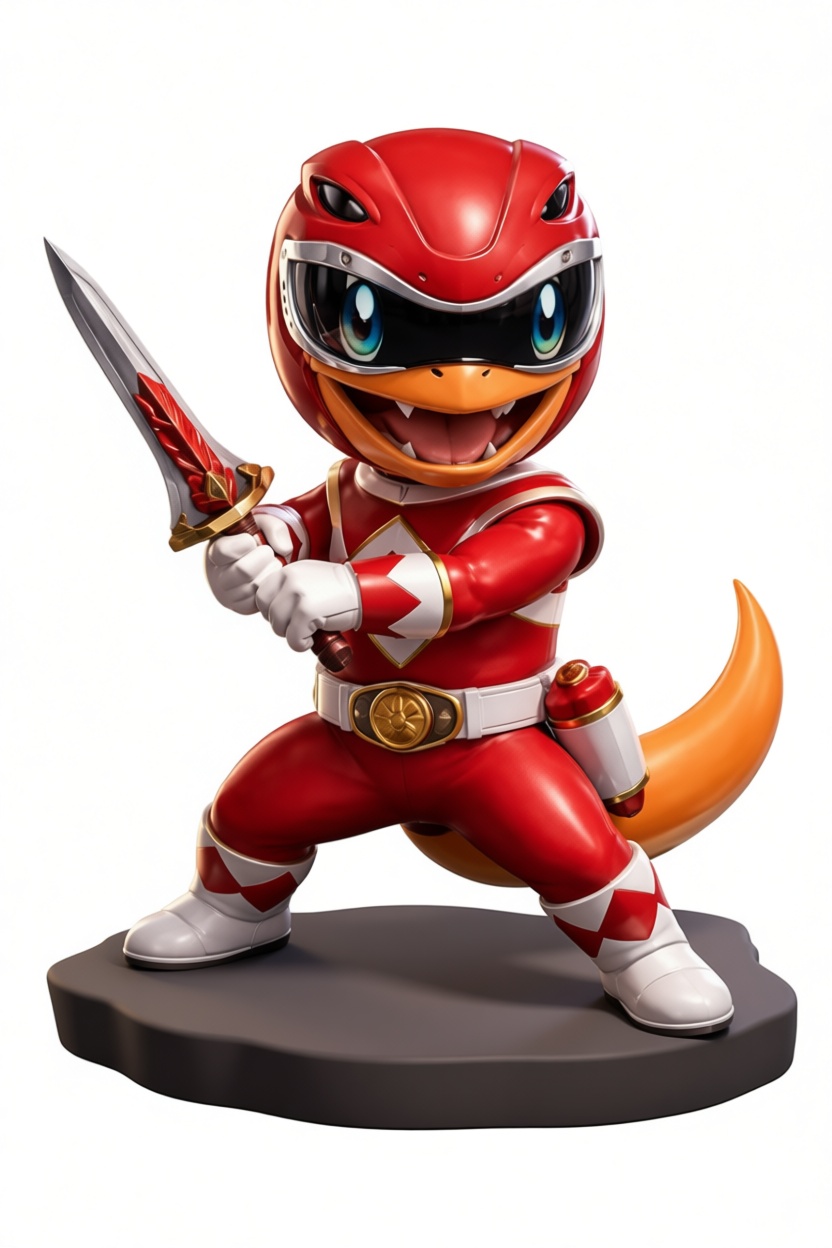 Red Ranger Charmander Figurine free 3D printable STL