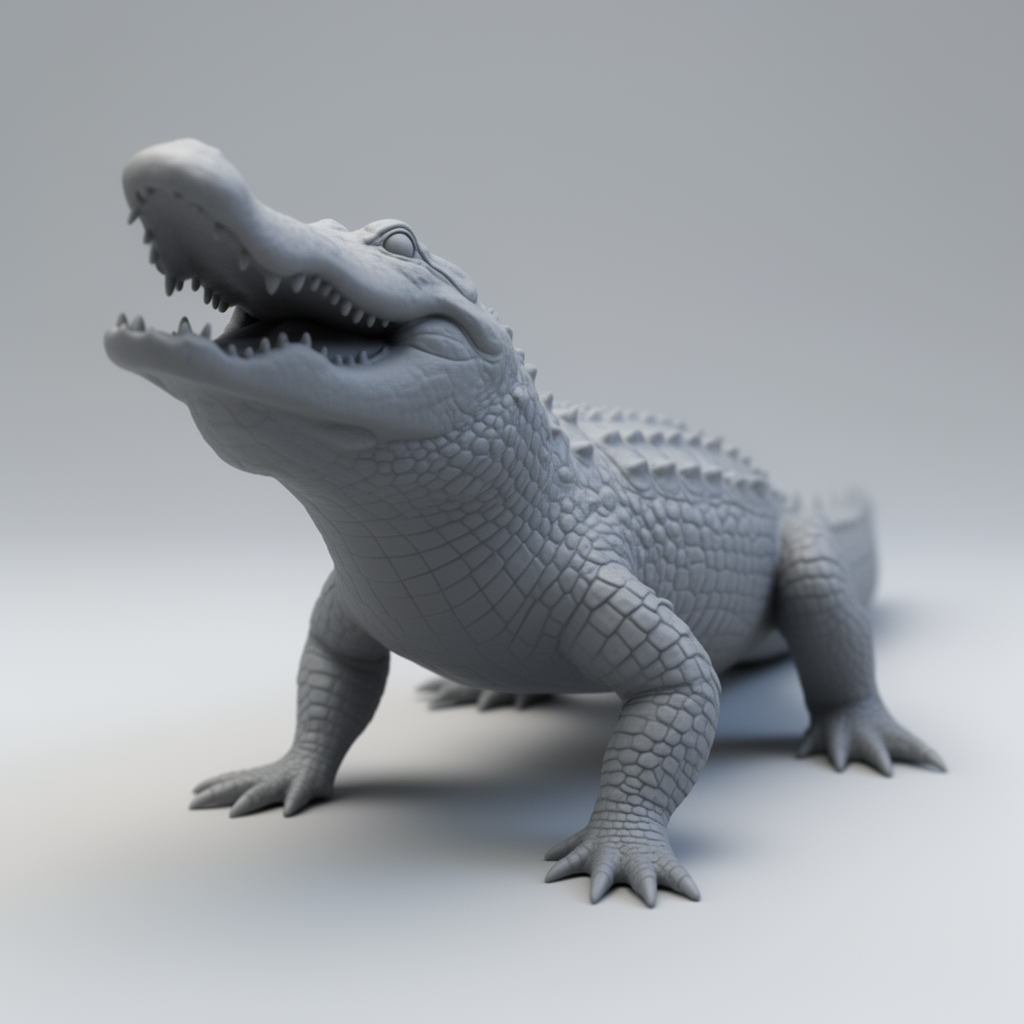 Realistic Crocodile Figurine free 3D printable STL