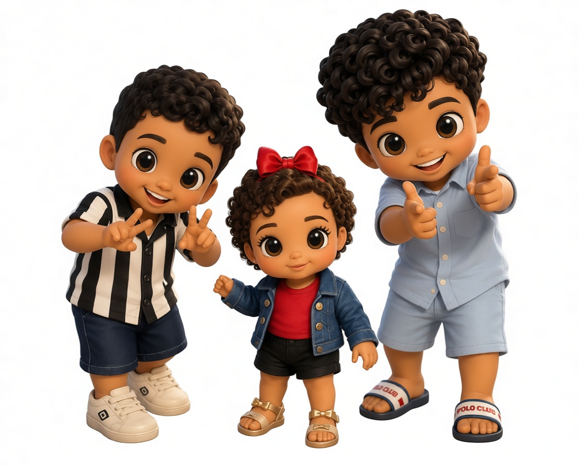 Cute Kids Figurines Set free 3D printable STL