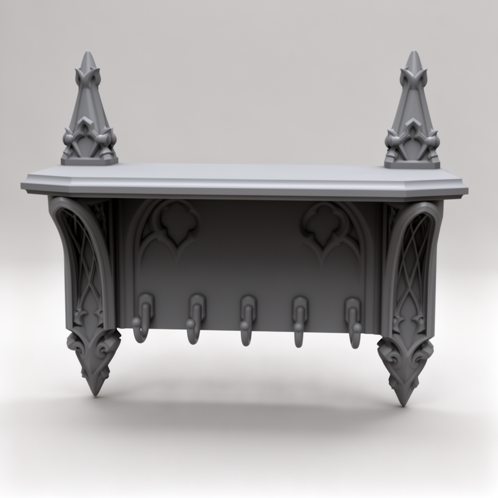 Gothic Victorian Wall Shelf free 3D printable STL
