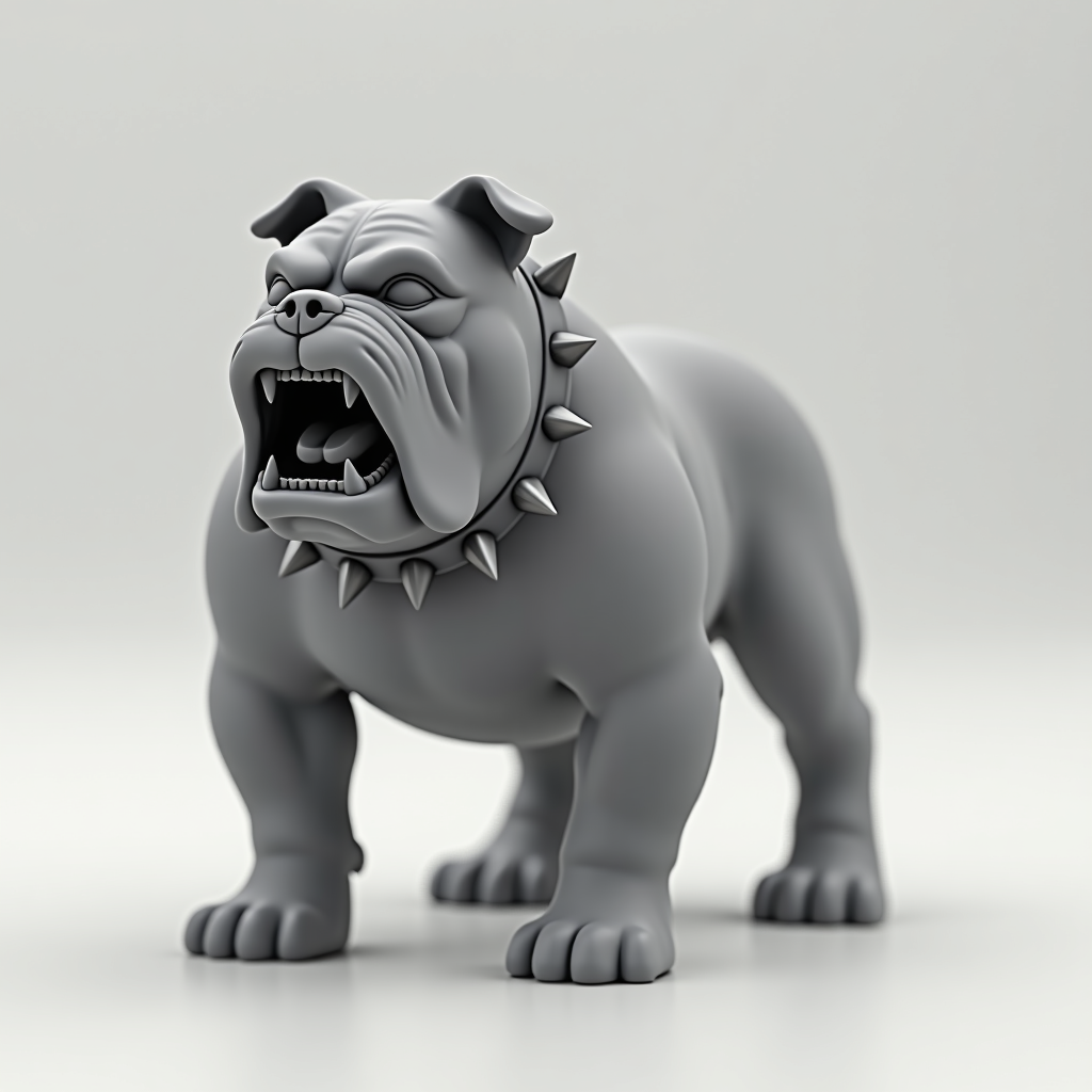 Bulldog Aggressive Figurine free 3D printable STL