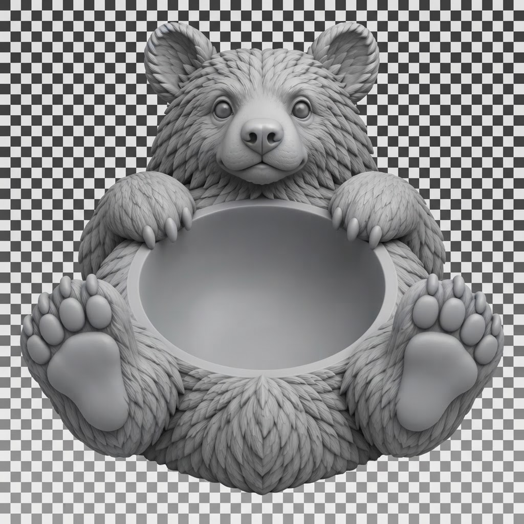 Bear Bowl Holder free 3D printable STL