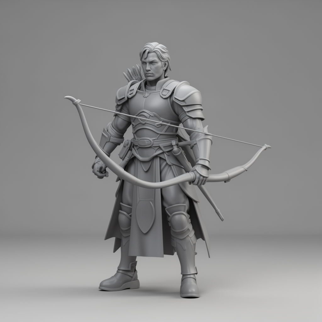 Archer Fighter Figurine free 3D printable STL