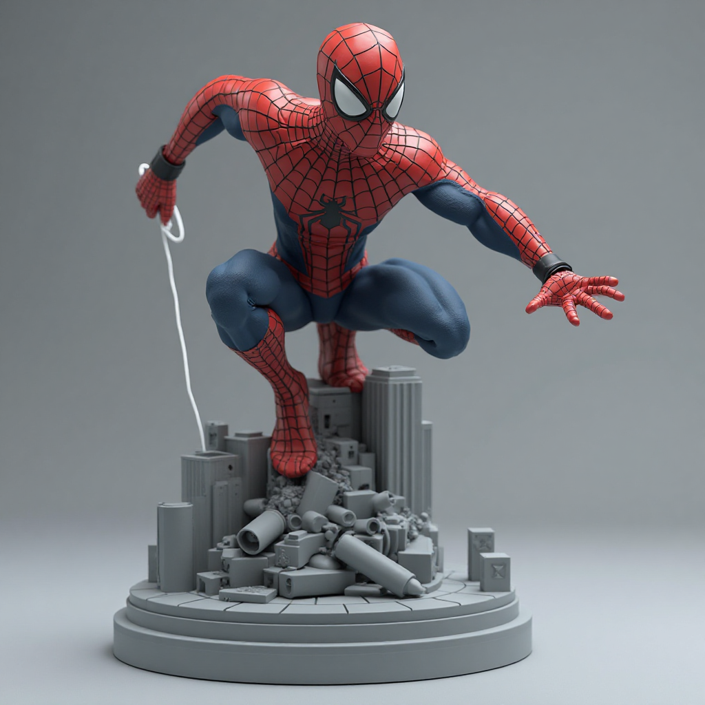 Spider-Man Action Statue free 3D printable STL