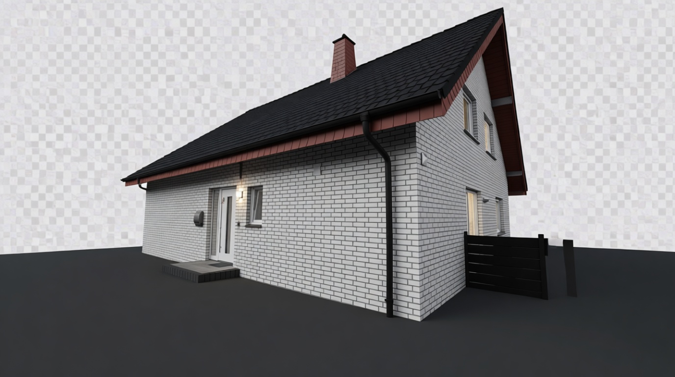 Modern Brick House Model free 3D printable STL