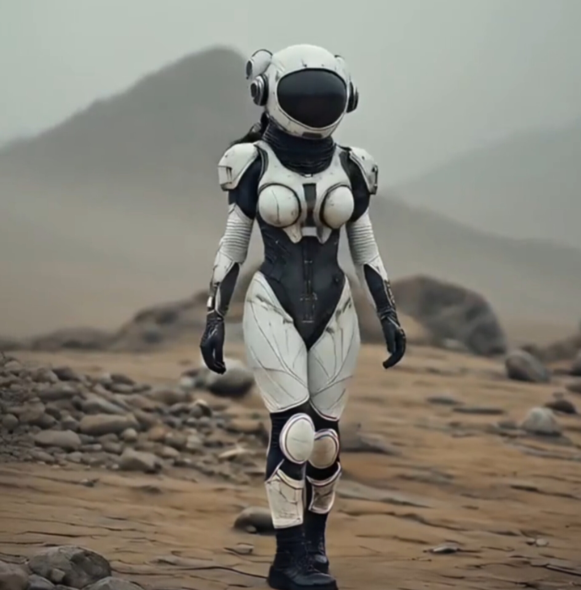 Sci-Fi Female Astronaut Figurine free 3D printable STL