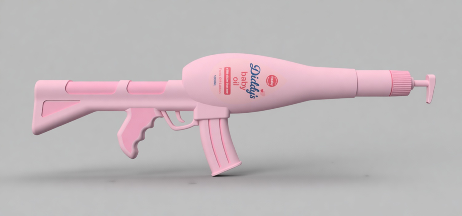 Baby Oil Bottle Gun Model free 3D printable STL