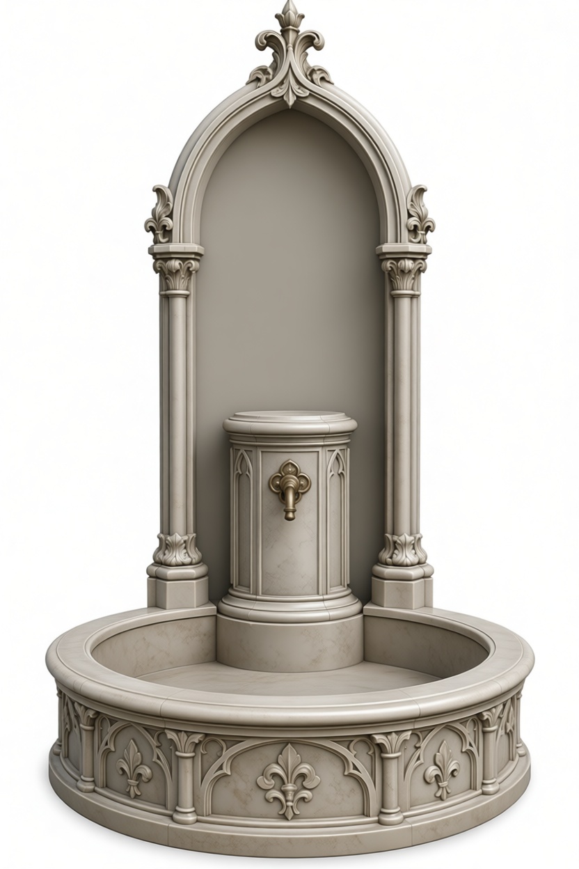 Gothic Wall Fountain free 3D printable STL