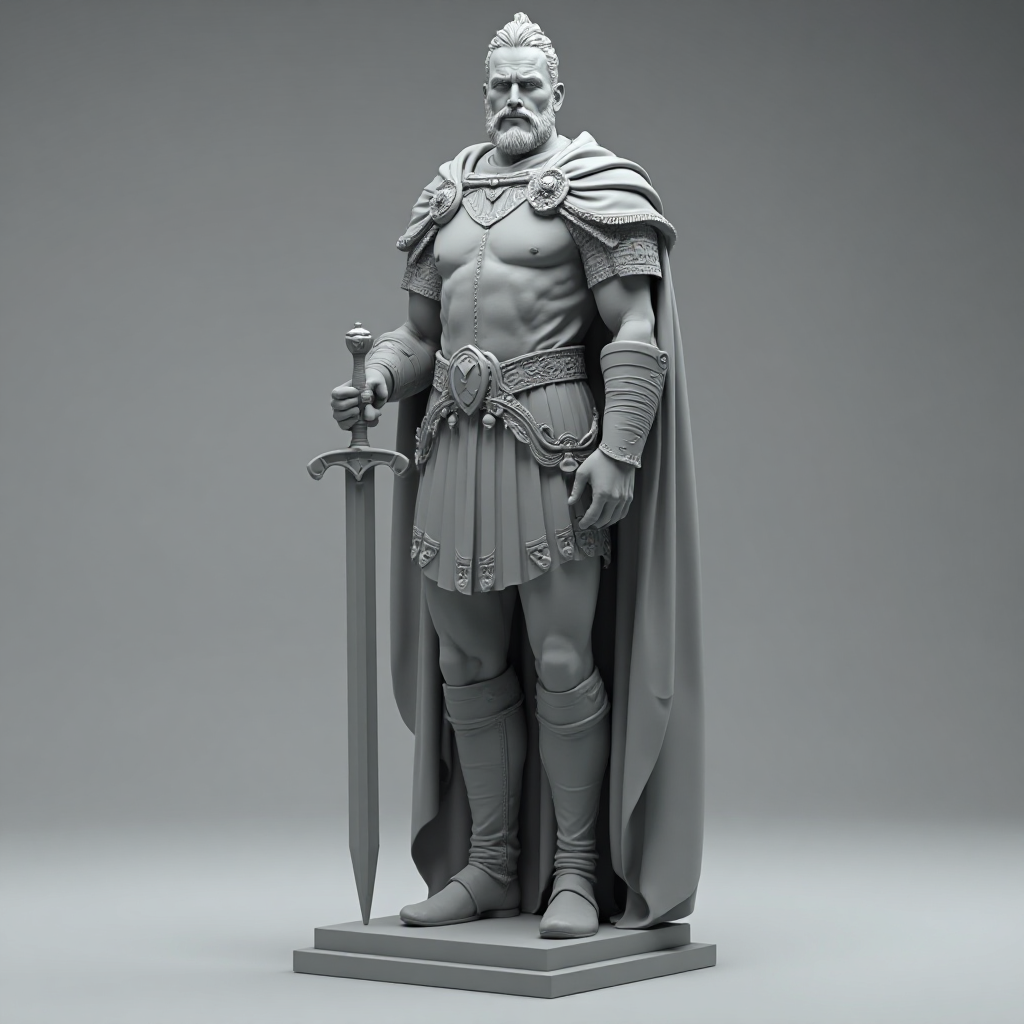 Medieval King Statue free 3D printable STL