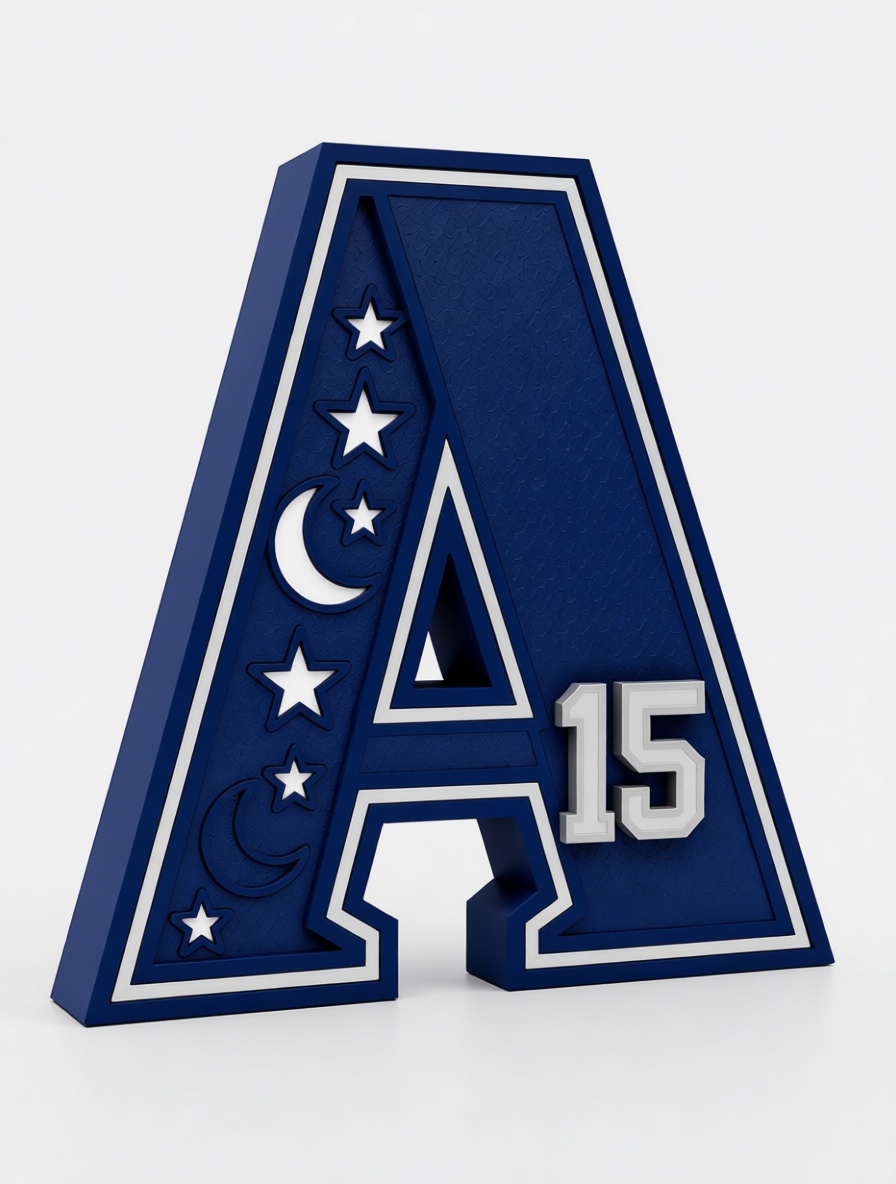 Letter A 3D Plaque free 3D printable STL