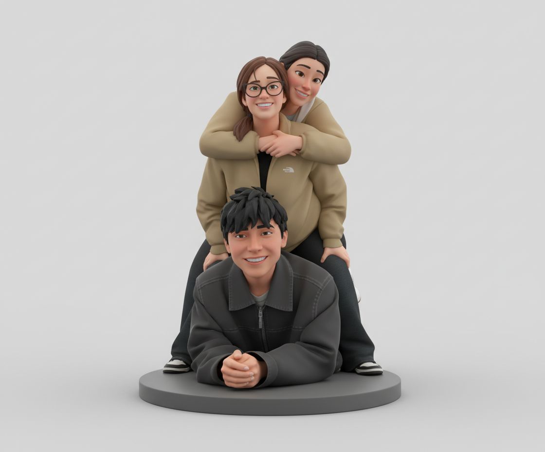 Group Friendship Figurine free 3D printable STL
