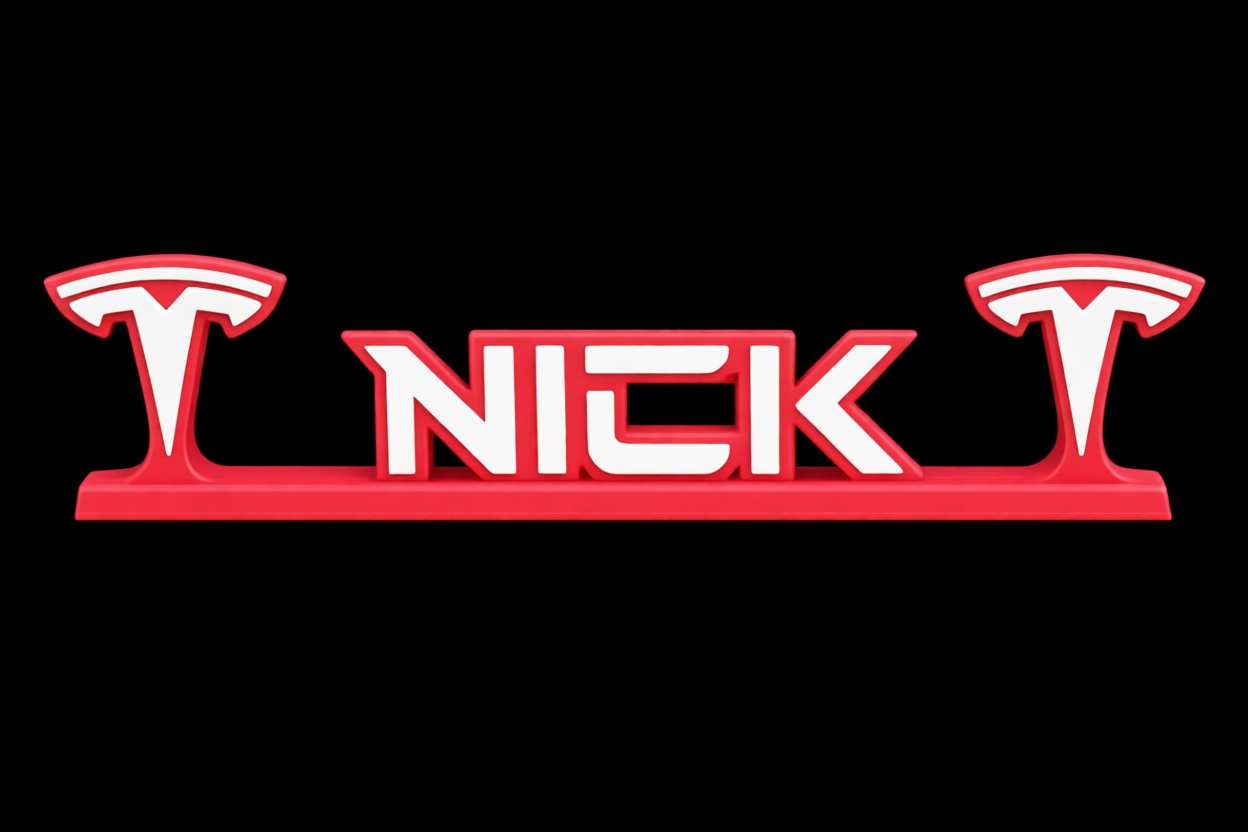 Tesla Nick Nameplate free 3D printable STL
