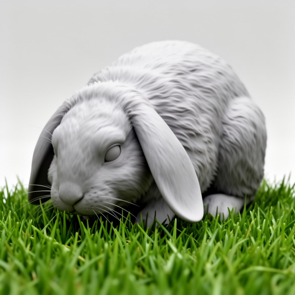 White Lop Rabbit Figurine free 3D printable STL
