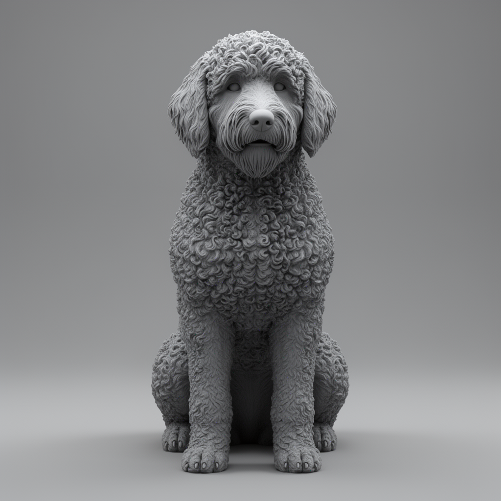 Goldendoodle Dog Figurine free 3D printable STL