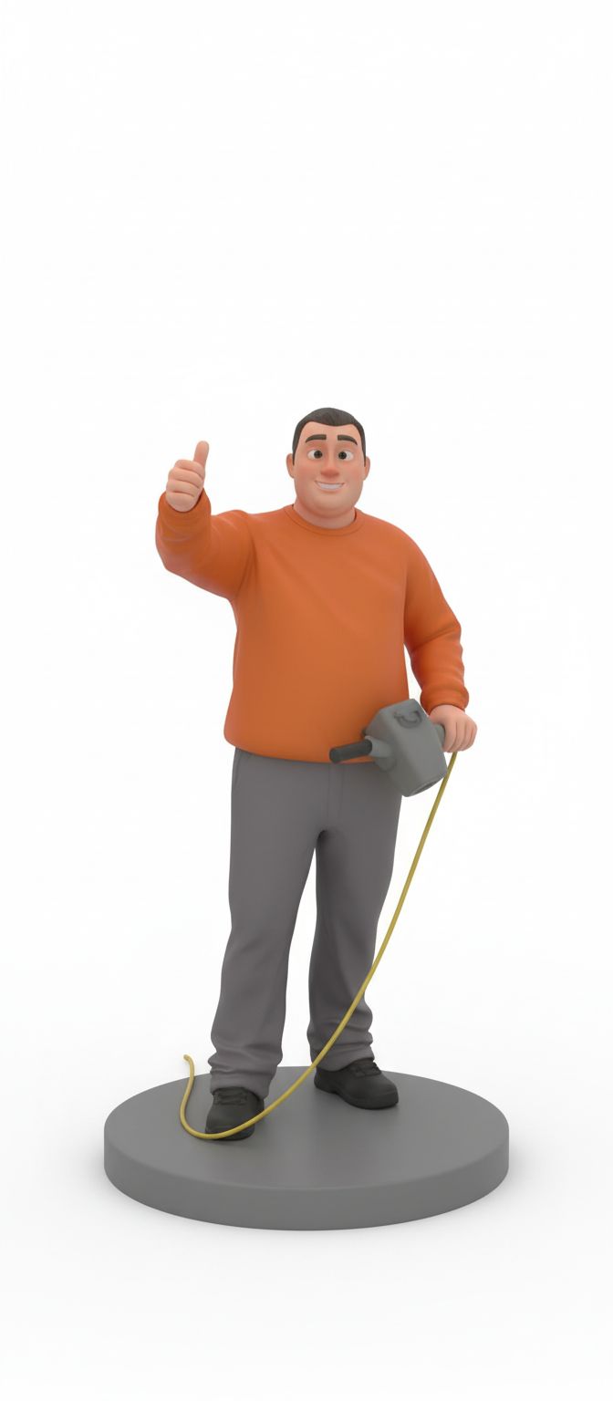 Man with Power Washer Figurine free 3D printable STL