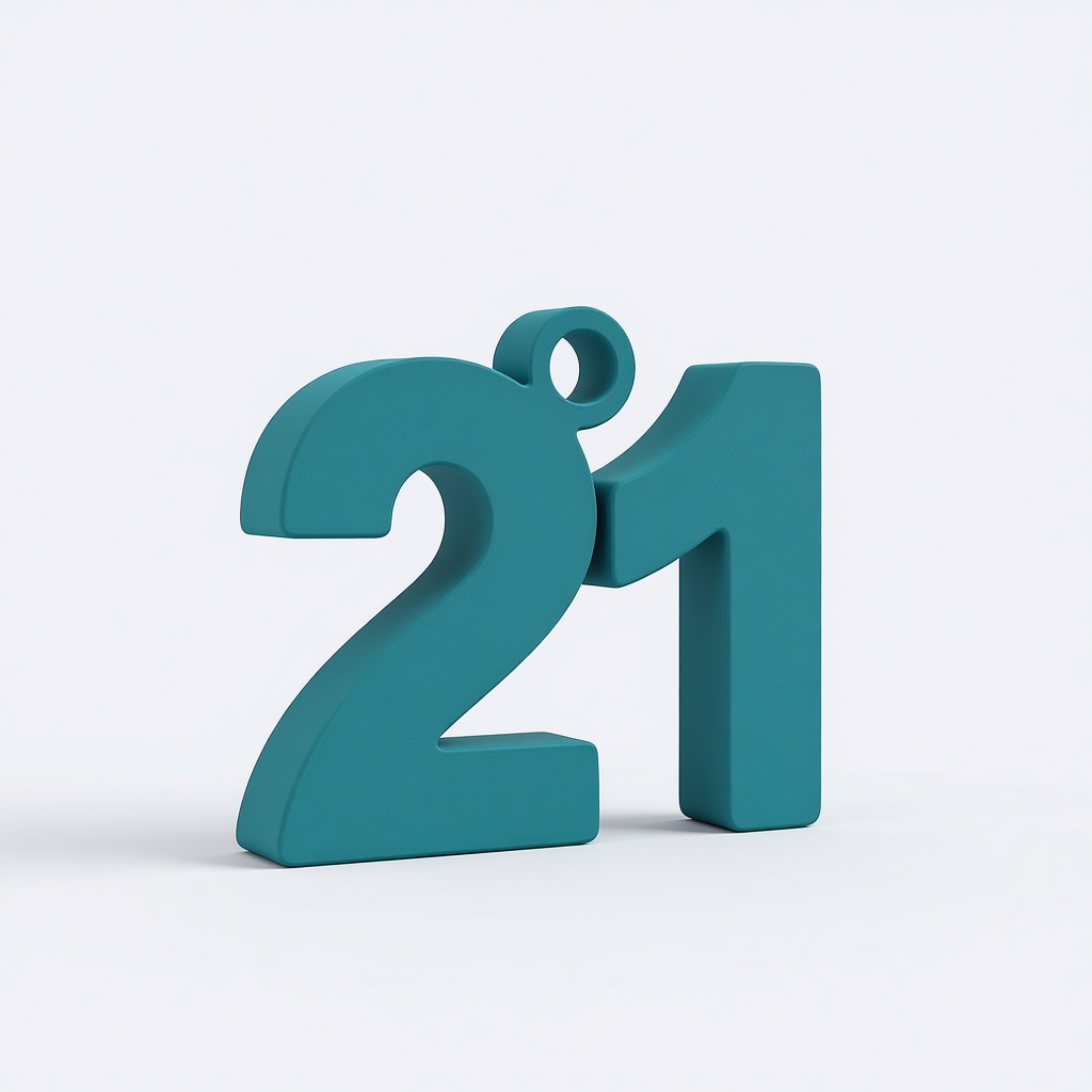 21st Birthday Number Figurine free 3D printable STL