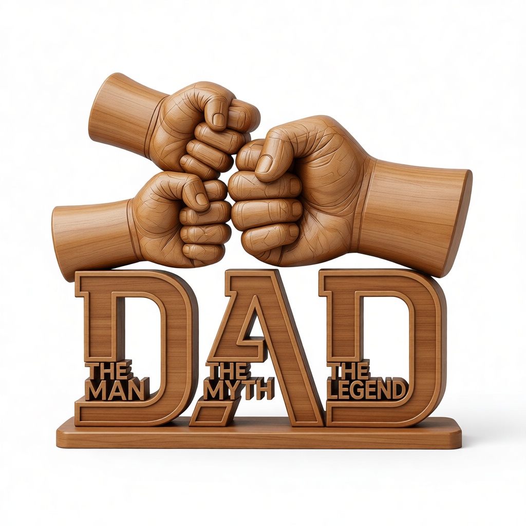 Dad Fist Bump Sculpture free 3D printable STL