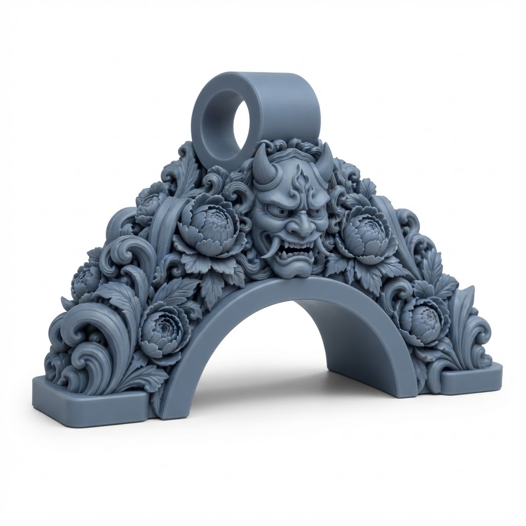 Hannya Oni Arch Ornament free 3D printable STL