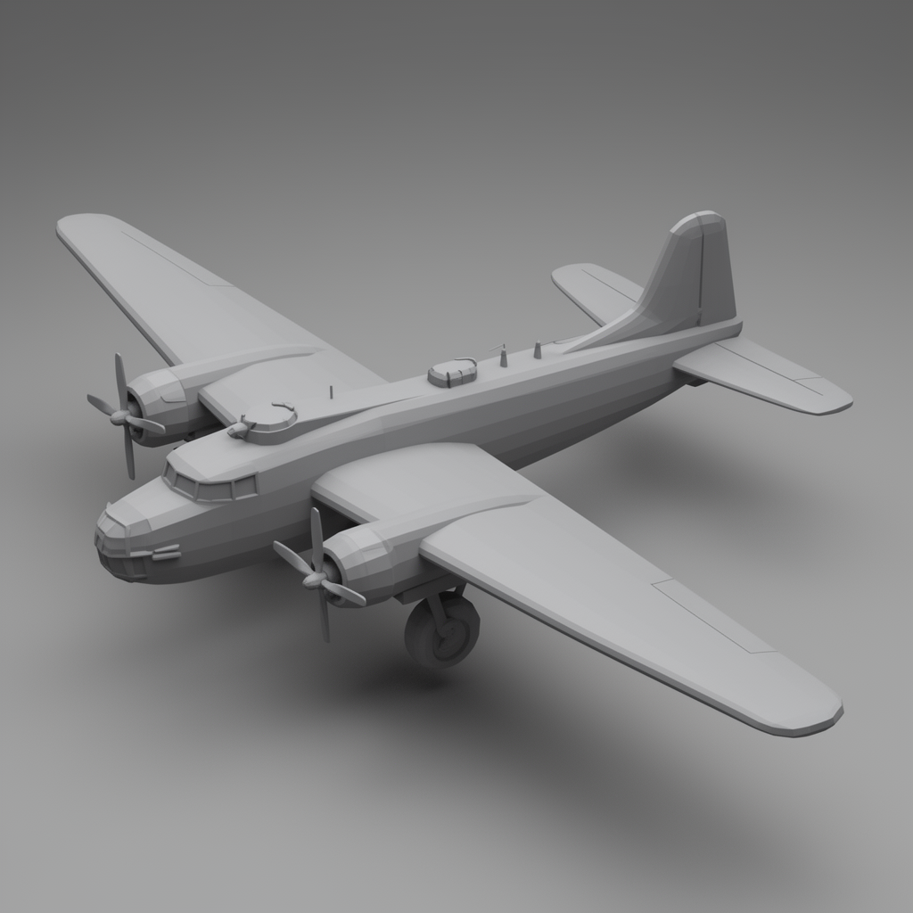 WWII Heavy Bomber Model free 3D printable STL