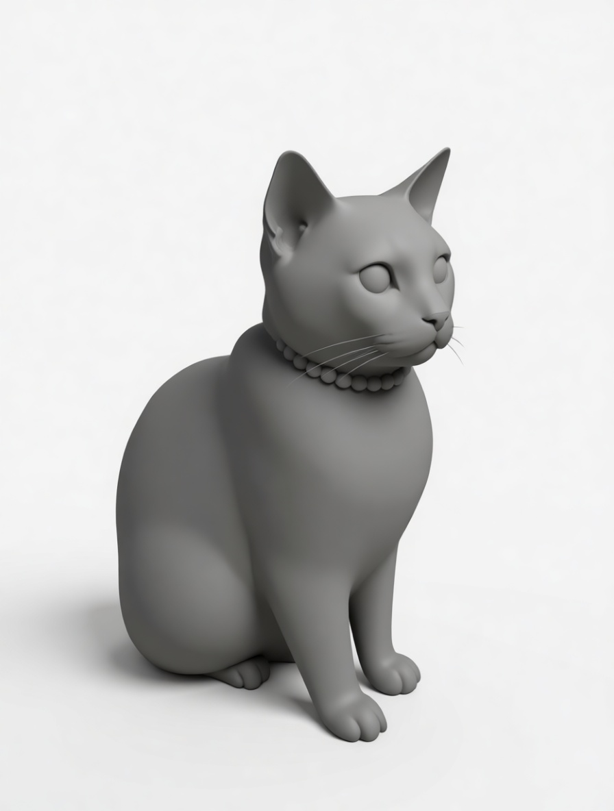 Sitting Cat Figurine free 3D printable STL