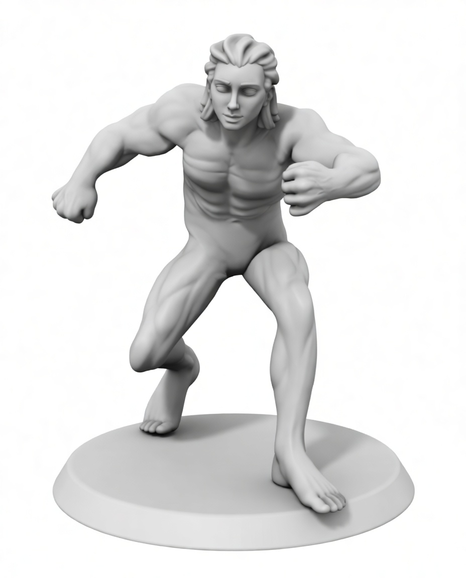 Running Male Figure Miniature free 3D printable STL