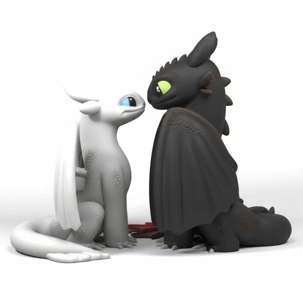 Night Fury and Light Fury free 3D printable STL