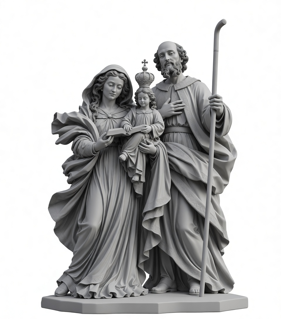 Holy Family Statue free 3D printable STL