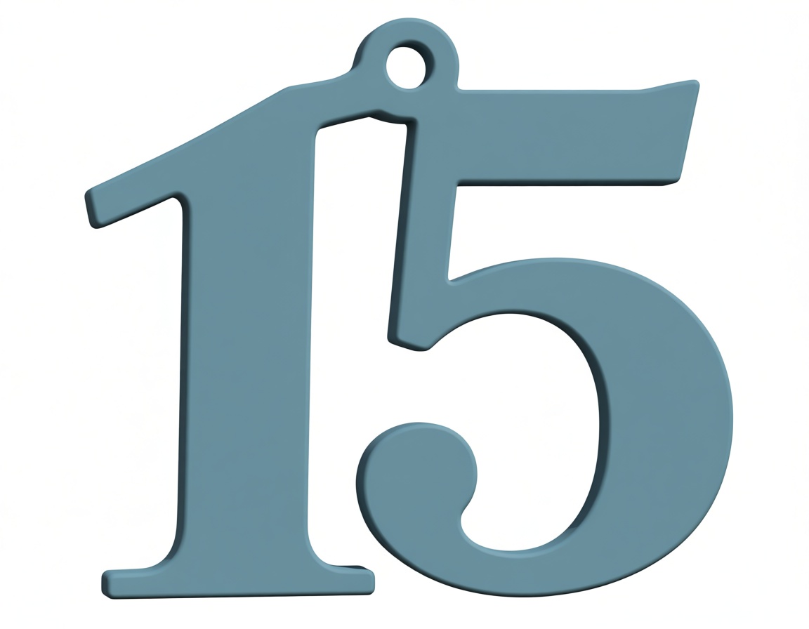 Number 15 Keychain free 3D printable STL