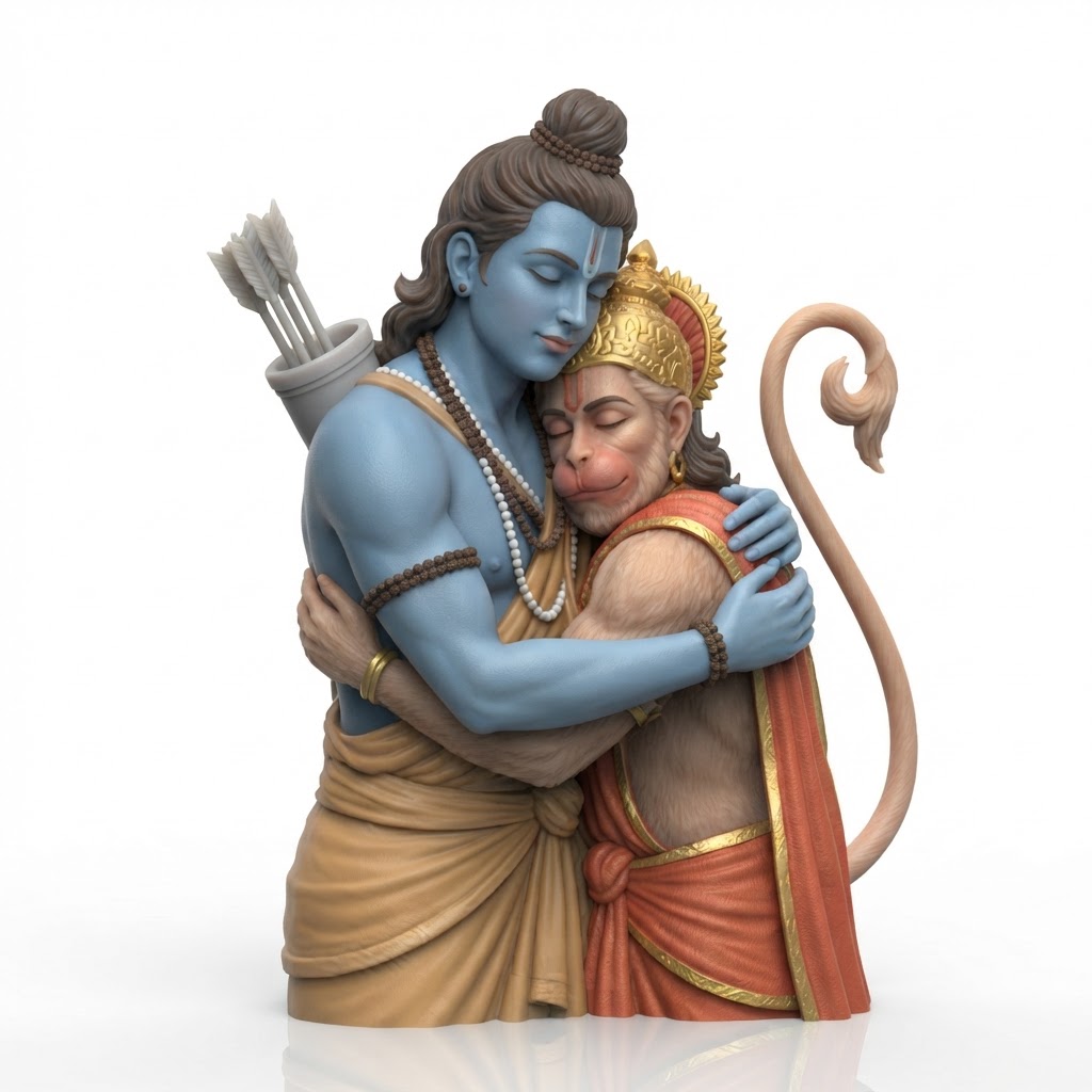 Rama and Hanuman Figurine free 3D printable STL