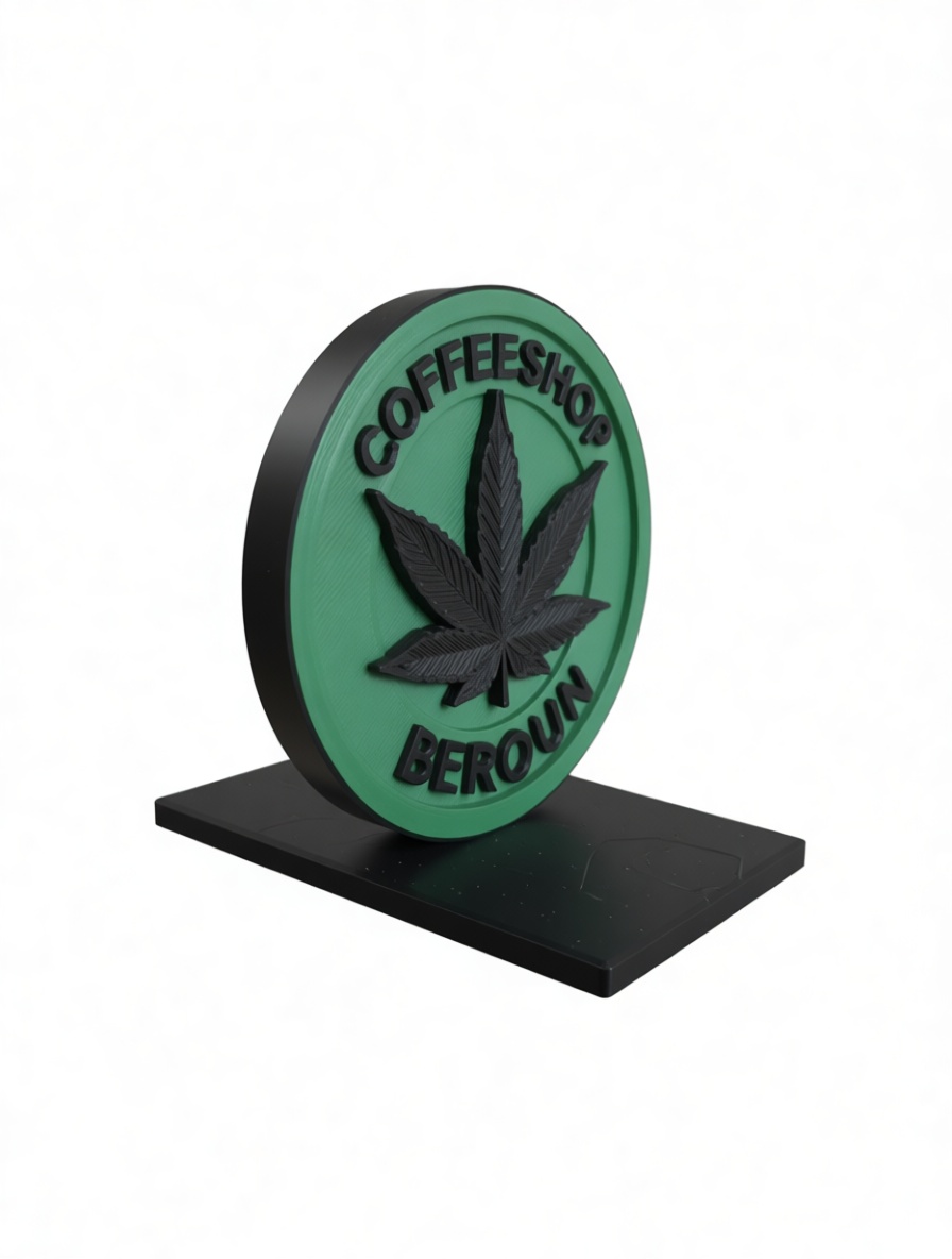 Coffeeshop Beroun Sign free 3D printable STL