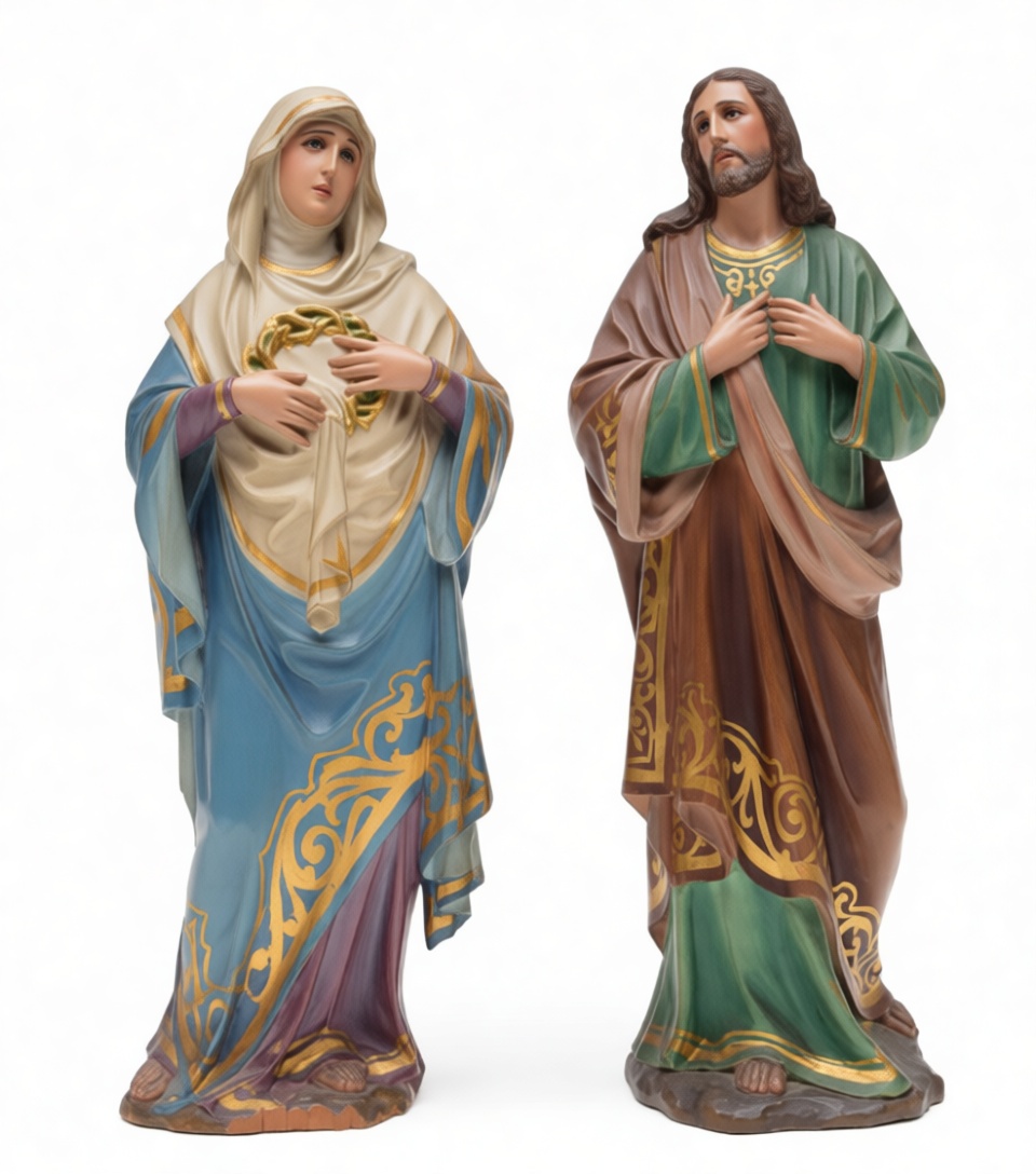 Jesus and Mary Figurines free 3D printable STL