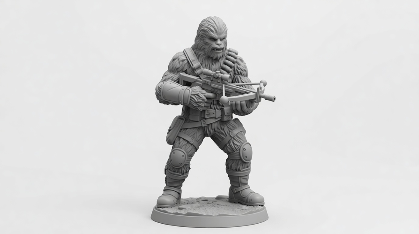 Wookiee Warrior Figurine free 3D printable STL