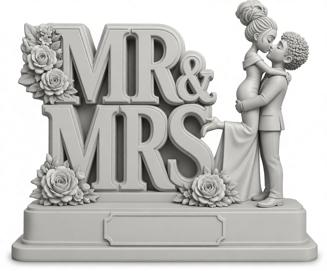 Mr & Mrs Wedding Figurine free 3D printable STL