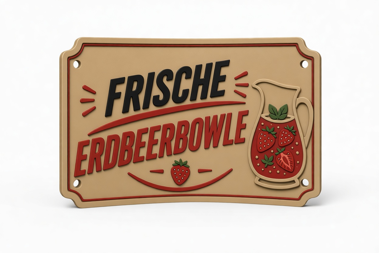 Frische Erdbeerbowle Sign free 3D printable STL