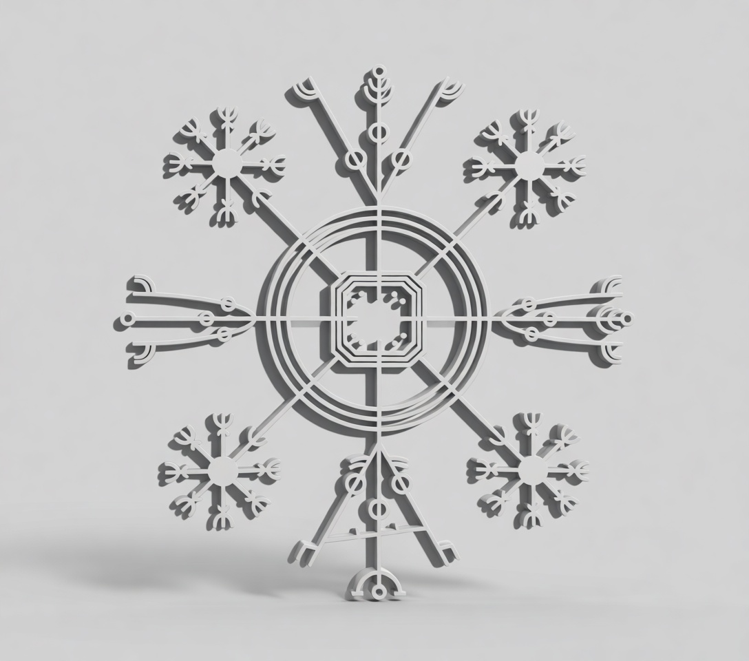 Vegvísir Nordic Symbol free 3D printable STL