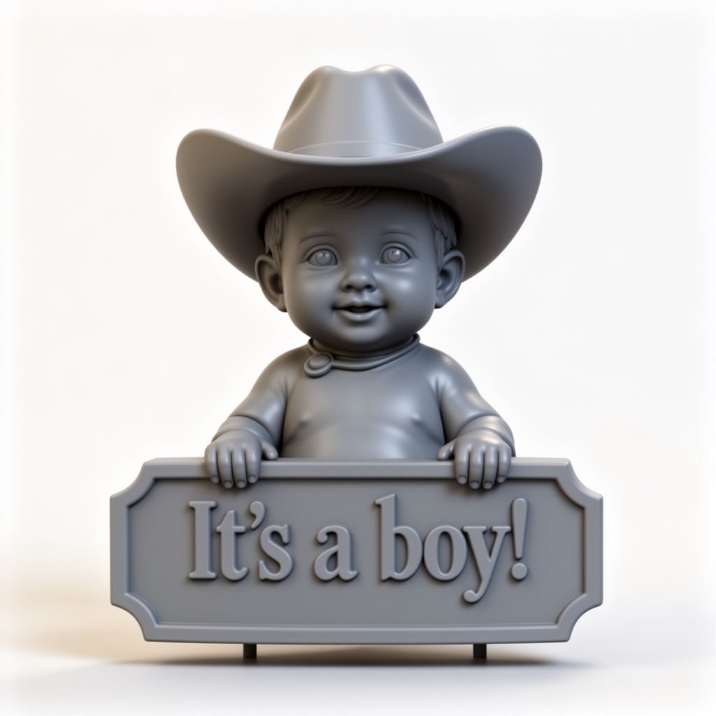 Baby Cowboy Plaque free 3D printable STL