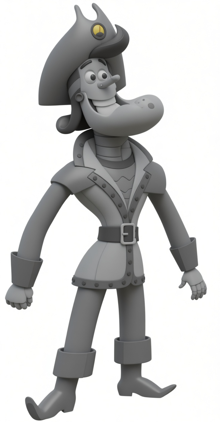 Captain Crocodile Pirate Figurine free 3D printable STL