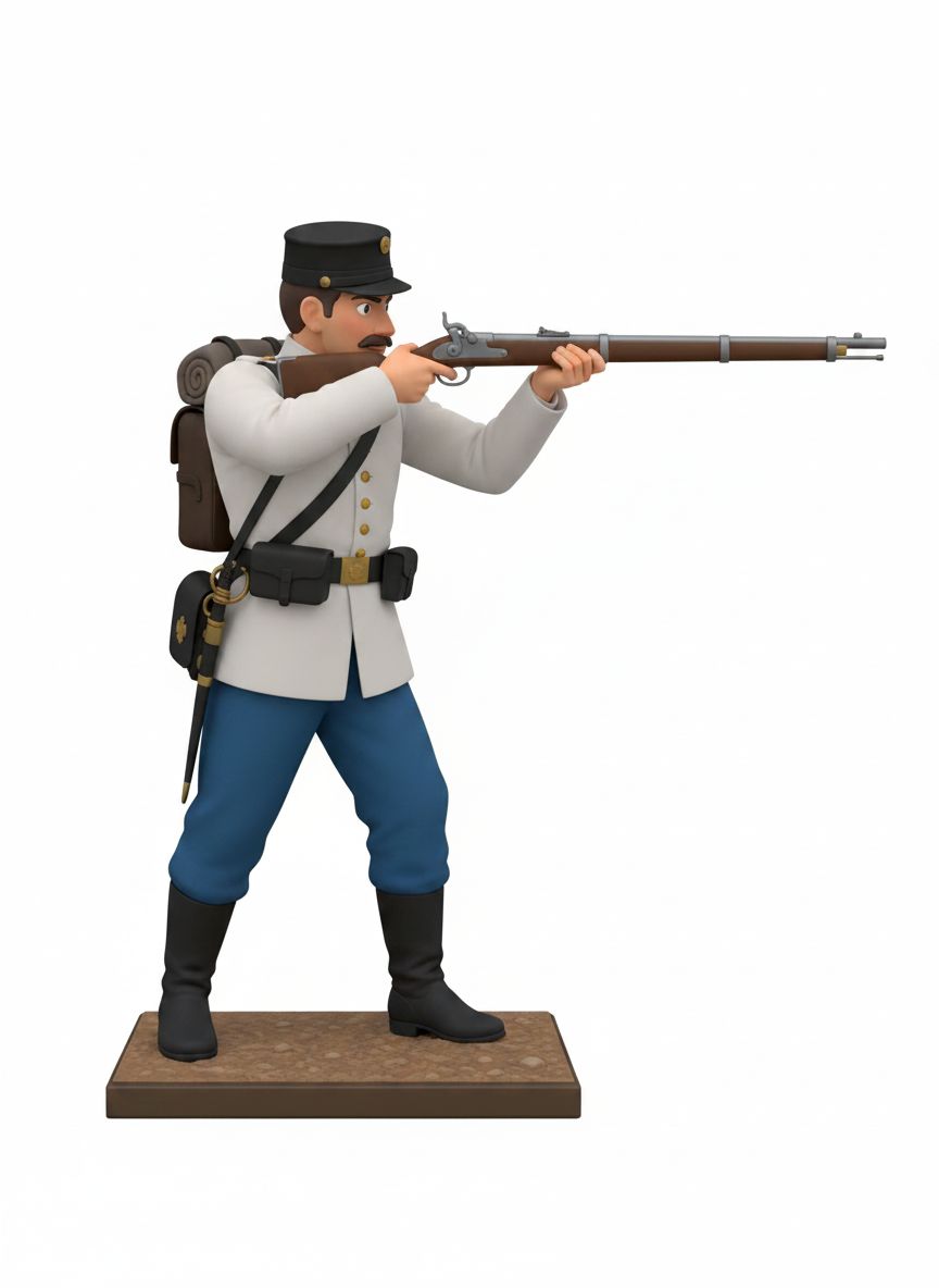 Confederate Civil War Soldier Figurine free 3D printable STL