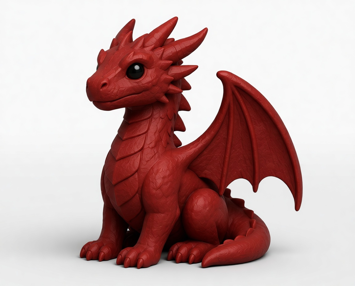 Baby Red Dragon Figurine free 3D printable STL