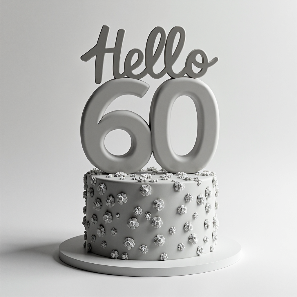 Hello 60 Cake Topper free 3D printable STL