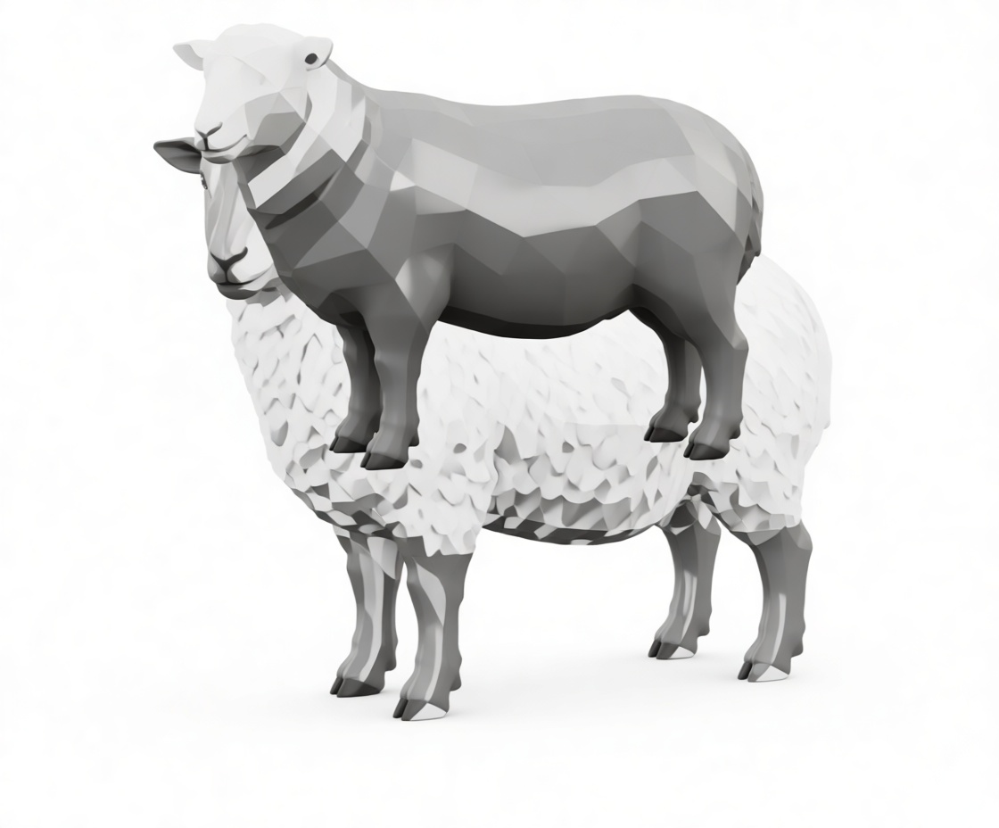 Polygonal Sheep Figurine free 3D printable STL