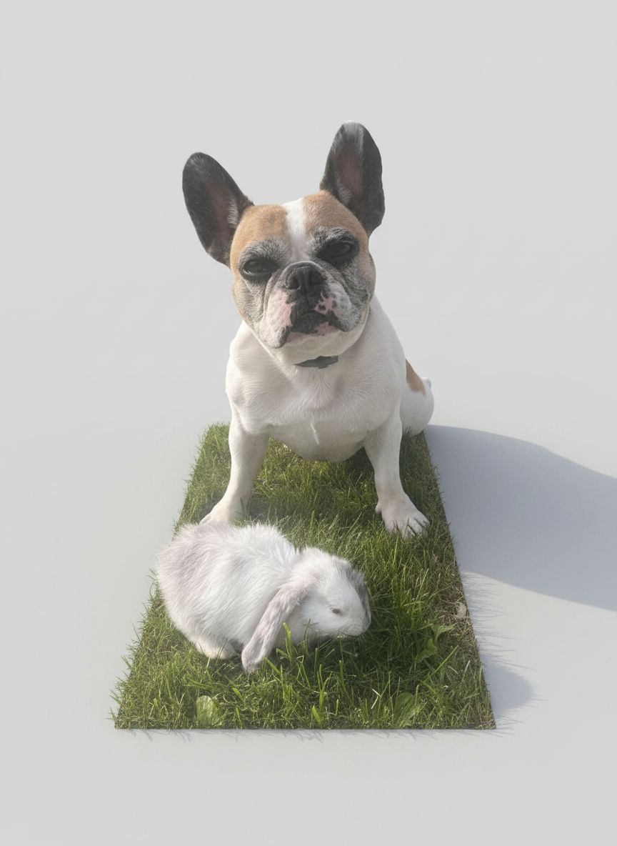 French Bulldog and Lop Rabbit Figurine free 3D printable STL