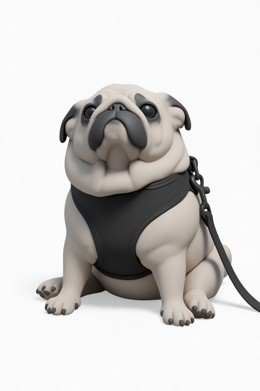 Pug Dog Figurine free 3D printable STL