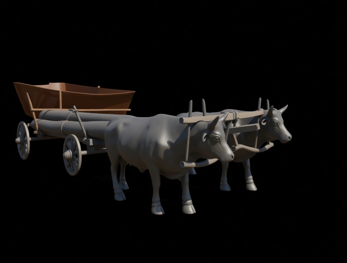 Oxen Cart Model free 3D printable STL