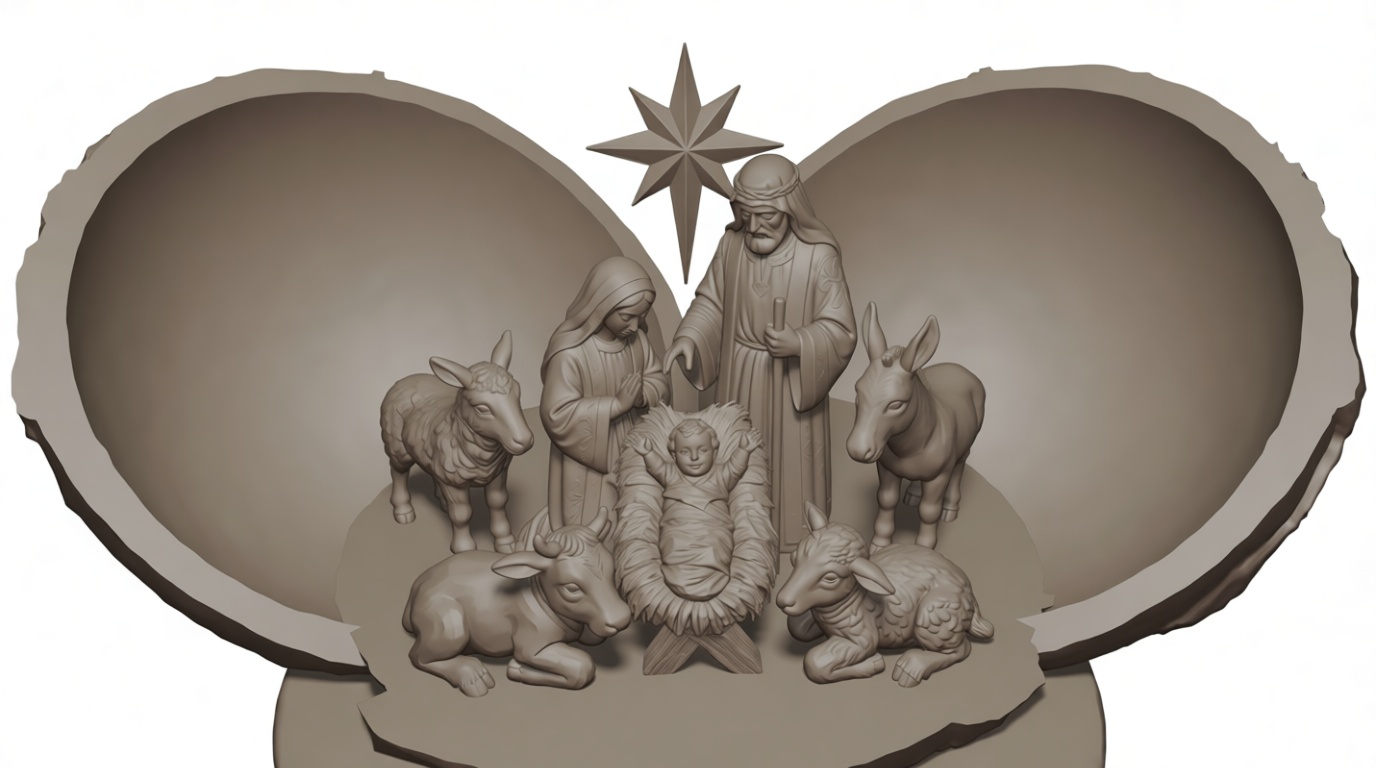 Nativity Scene Figurine free 3D printable STL