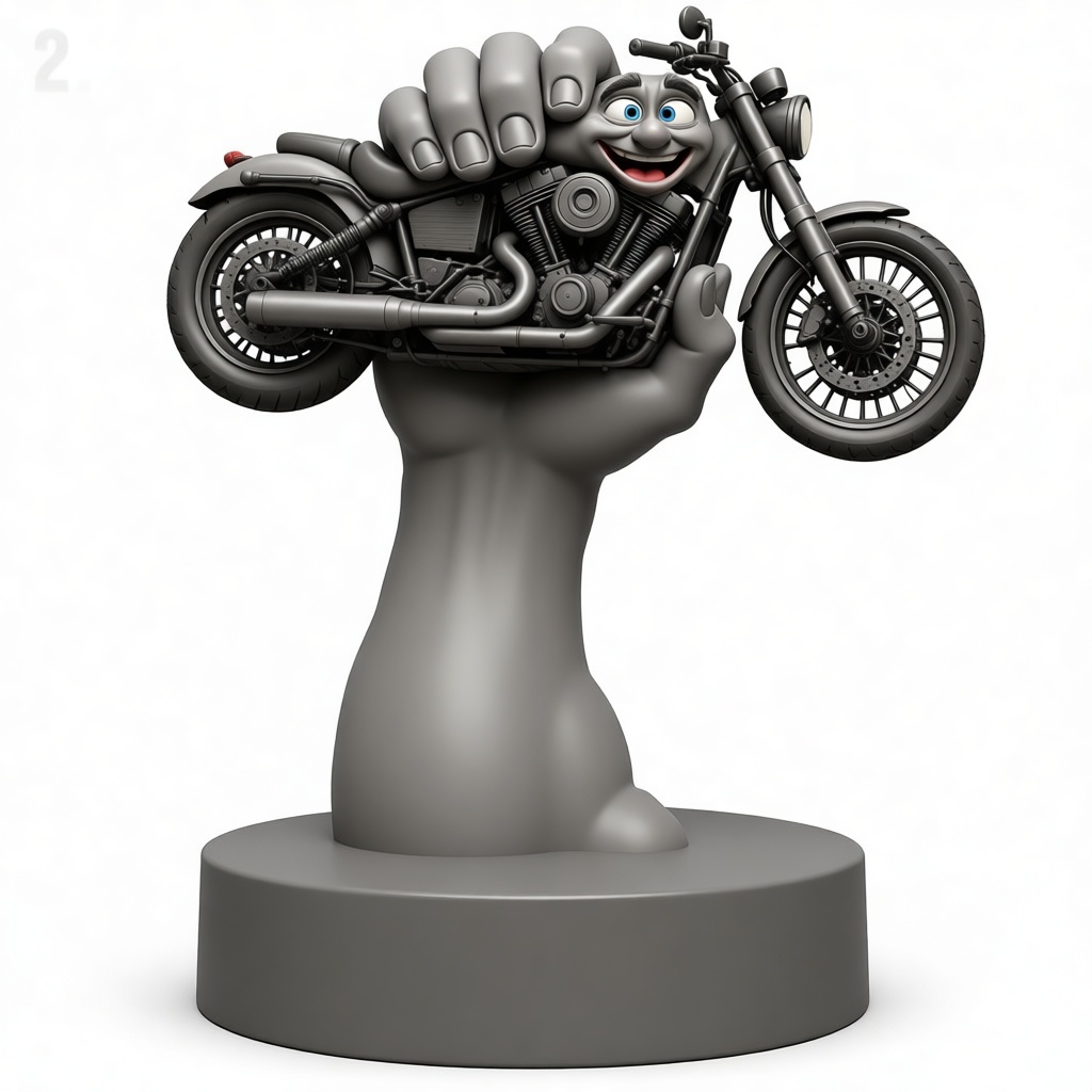Happy Motorcycle Figurine free 3D printable STL