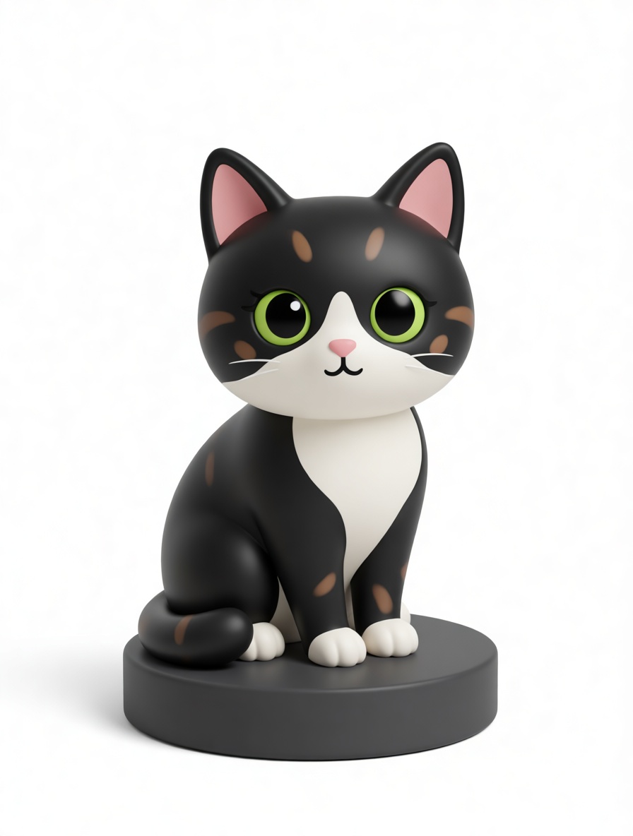 Tuxedo Cat Figurine free 3D printable STL